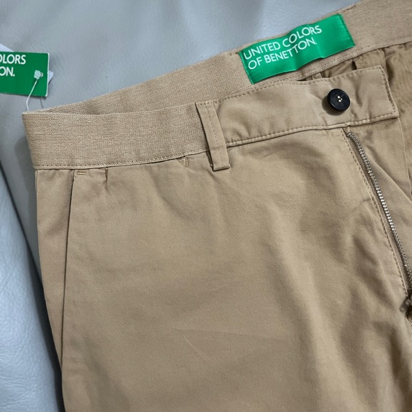 NWT-United Colors of Benetton Men’s Cropped Chino with Elastic Waist-EU 52/US 36 - Picture 4 of 8